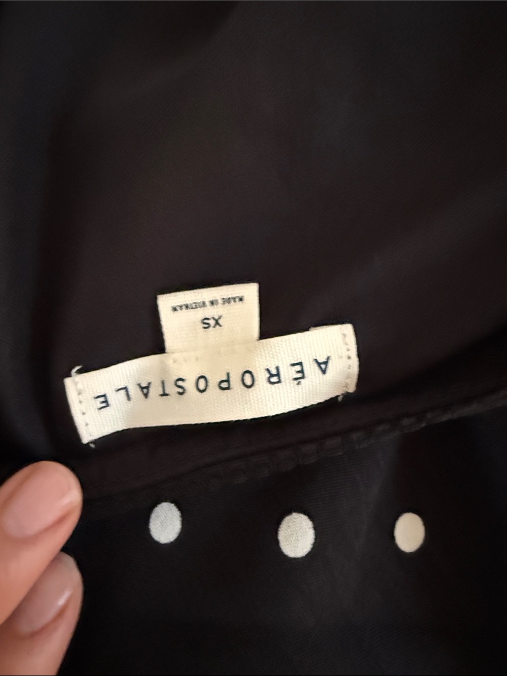 Aeropostale Black Maxi Skirt with White Polka Dots - Picture 3 of 5
